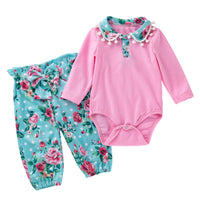 Baby long-sleeved one-piece chiffon pants suit