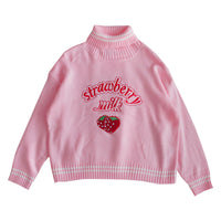 Strawberry pink soft girl sweater