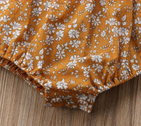 Melina Romper Female Baby Crawling Clothes Infant Long-sleeved Small Floral Back Buckle