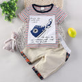 New Shoes, Stripes, Short Sleeves, Children's Sleeve, Casual Top and Trousers for the Summer of