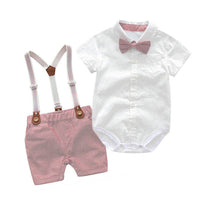Baby bow tie bag butt shirt set
