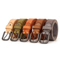 Men's leather pin buckle belt
