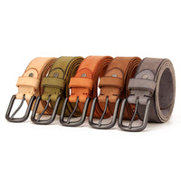 Men's leather pin buckle belt