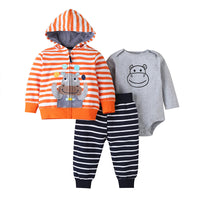 Cartoon Three-Piece Suit Baby Print Coat Romper Suit