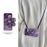 Purple Lace Floral Wristband Phone Case