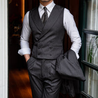 Slim Business Double Breasted Solid Color Vest Man
