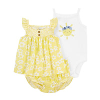 Baby Girl Short-sleeved Shorts T-shirt Three-piece Suit