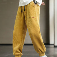 Men's Plus-sized Loose Wide Leg Corduroy Sports Casual Pants