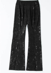Black Faux Leather Splits High Waist Leggings