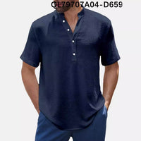 Men's Loose Trendy Short Sleeve Lapel Shirt