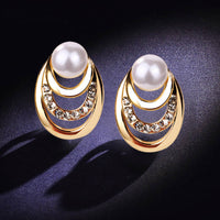 All-matching Elegant Graceful Personality Three-layer Pearl Stud Earrings