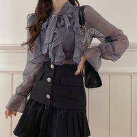 Chiffon Blouse Women's Casual Sheer Shirt