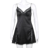 Nightdress Strap V-neck lace cutout