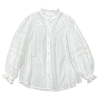 French Style White Shirt Women's Long Sleeve Elegant Cotton Loose