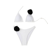 Women's Three-dimensional Flower Bikini Triangle Bag Lace-up Split Swimsuit Suit