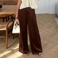 Draped High-waisted Casual-style Chic Slimming Wide-leg Pants For Women