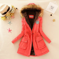 Women's long sleeve lamb wool cotton coat