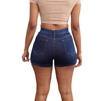 Blue High-waisted Denim Shorts