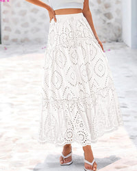 Women's Fashion Hollow-out Elegant Midi Skirt