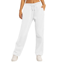 Same Style Solid Color Casual Loose Fleece-lined Trousers