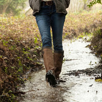 Leather Boots With A Round Toe Thick Sole And Belt Bucklewaterproof