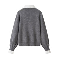 Laid-back Faux Two-piece Loose-knit Top