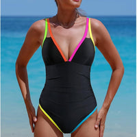 Multicolor Edging Close-fitting And Slim-fitting Thin Bikini