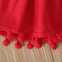 Girl's Short Sleeve Strapless Solid Top