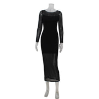 Form-fitting Waist-cinching Sheath-style Long-sleeve Dress