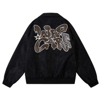 PU Leather Polo Collar Jacket Men