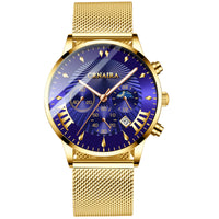 Men's Fashion Imitation Three-eye Waterproof Quartz Watch