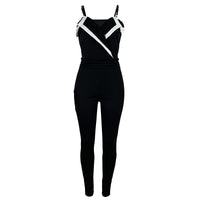 Women's Deep V Cross Ruffle Shoulder Jumpsuit