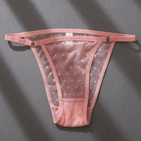 Women's Briefs Waist High Slit Thong Sexy Hollow Lace Thin Belt Panties