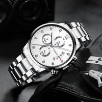 Men's Waterproof Luminous Multi-functional Diamond Quartz Watch