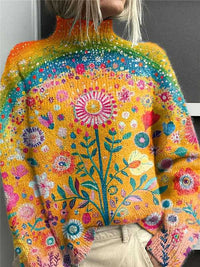 New Christmas Abstract Printing Casual Cloak Coat Cardigan