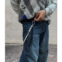 Retro Punk Metal Pearl Niche Waist Chain