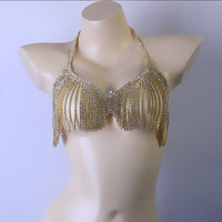 Large Tassel Rhinestone Body Chest Chain Nightclub Fashion