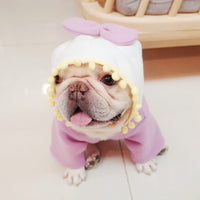 Autumn And Winter Fat Dog Purple Fleece Bow Sweater
