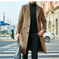Men's Long Sleeve Woolen Coat