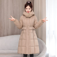 Waist-tight Mid-length Below The Knee Slimming Cotton Coat