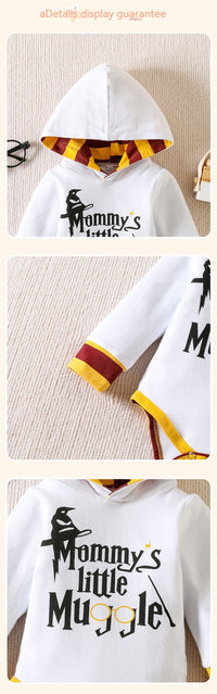 Long Sleeve Hooded Top Striped Trousers Rompers Jumpsuit Suit
