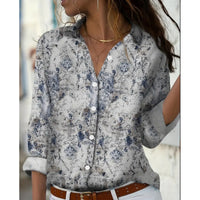 Fashion Casual Shirt Digital Printing Lapel Long Sleeve Shirt