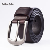 Men's Leather Belt With Pin Buckle, Genuine Leather Men's Waist Belt, Cowhide