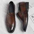 Men's Slip-on Casual Leather Shoes Low-top Business Formal Wear