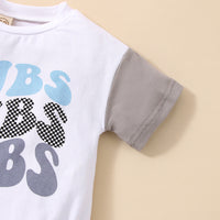 Letter Multicolor Printing Short Sleeve Rompers