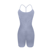 V Waist Pleated Yoga Jumpsuit Women