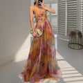 Strapless Backless V-Neck Holiday Party Gown Dress