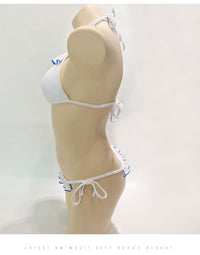 Bikini Ruffle Solid Color Split Swimsuit Ladies
