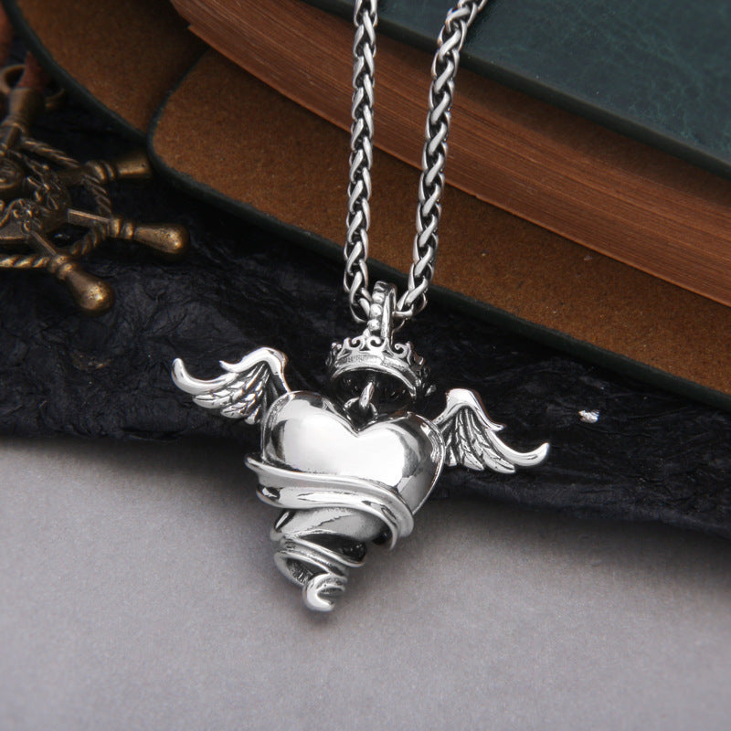 Angel Wings Pendant Crown Love