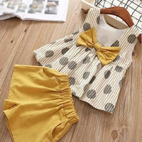 Summer Children Clothes Big Bow T-Shirt Shorts Clothing Set